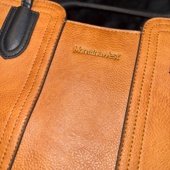 Montana West Camel and Black Tote - Picture 3 of 10